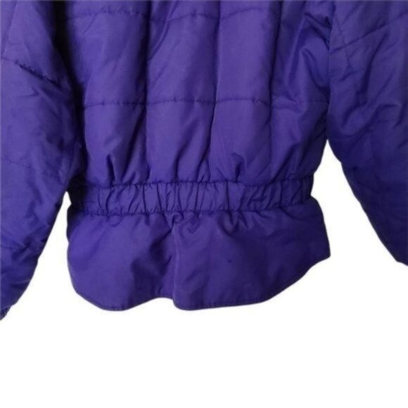 Vintage Rainier Ski Jacket Purple Short Dolman Sleeve 70's Pockets Hood size 8 - Picture 13 of 13